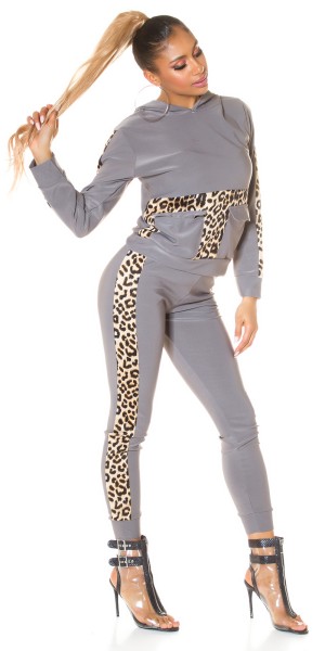 Trendy 2Piece Loungewear Set mit Leoparden Print