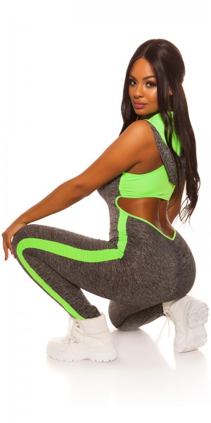 Sexy Workout Hoodie Overall mit sexy Back